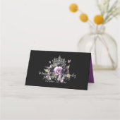 Carte De Placement Gothique violet et noir Moody Florals Quinceañera (Dos)