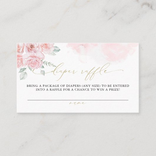 Carte De Placement GRACE Blush Floral Spring Girl Baby Diaper Raffle (Devant)