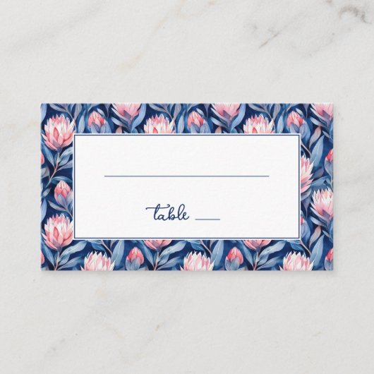 Carte De Placement Graceful Blue Floral Pattern (Devant)
