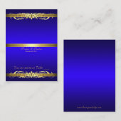 Carte De Placement Grand Duchess Blue Gold Soll Table Placecard (Devant / Derrière)