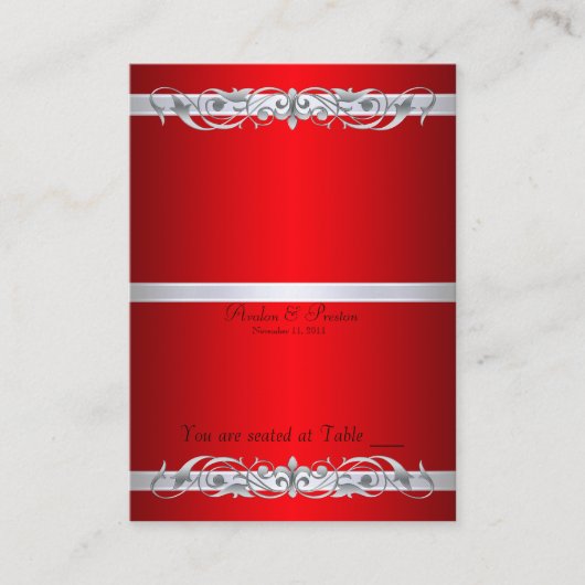 Carte De Placement Grand Duchess Red Scroll Table pliante Plaque (Devant)