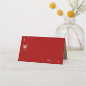 Carte De Placement Grand rectangle or Double Bonheur Mariage asiatiqu (Devant)