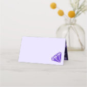 Carte De Placement Graphique en pierre à gemmes violet mariage (Devant)