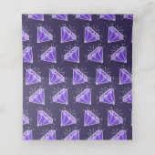 Carte De Placement Graphique en pierre à gemmes violet mariage (Intérieur déplié)