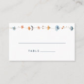 Carte De Placement Gras élégant Mariage floral plat (Devant)