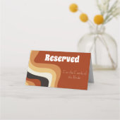 Carte De Placement Gras Retro Super les années 70 Wavy Boho Mariage R (Devant)