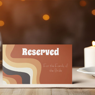 Carte De Placement Gras Retro Super les années 70 Wavy Boho Mariage R