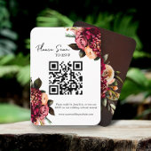 Carte De Placement Gras Rouge Floral QR Code Mariage RSVP