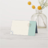 Carte De Placement Grayed Jade Dusty Blue Beach Wedding (Dos)