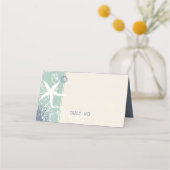 Carte De Placement Grayed Jade Dusty Blue Beach Wedding (Devant)
