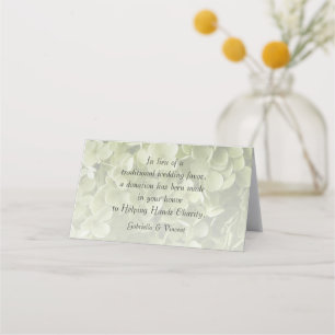 Carte De Placement Green Annabelle Hydrangea Mariage Charité Faveurs