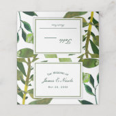 Carte De Placement Green Botanical Glam Plante Feuilles Table assise (Extérieur déplié)