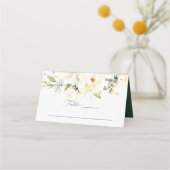 Carte De Placement Green Elegant Rose blanche Mariage Carte Place (Devant)