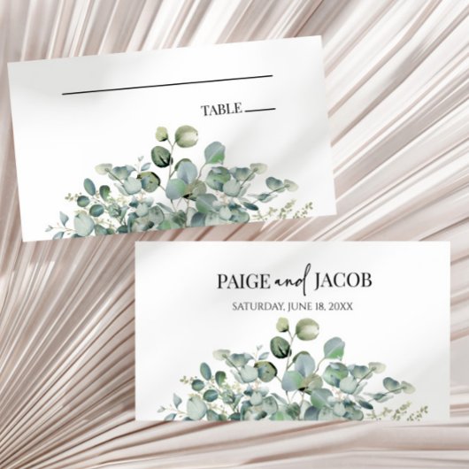 Carte De Placement Green Eucalyptus Leaf Jardin botanique Mariage