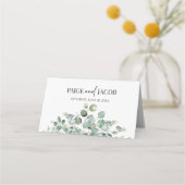 Carte De Placement Green Eucalyptus Leaf Jardin botanique Mariage (Dos)