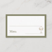 Carte De Placement Green Floral Spanish Wine Glass Wedding Mesa (Dos)