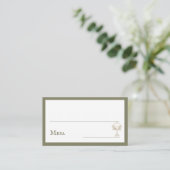 Carte De Placement Green Floral Spanish Wine Glass Wedding Mesa (Debout devant)