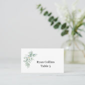 Carte De Placement Green Foliage Place Cards (Debout devant)