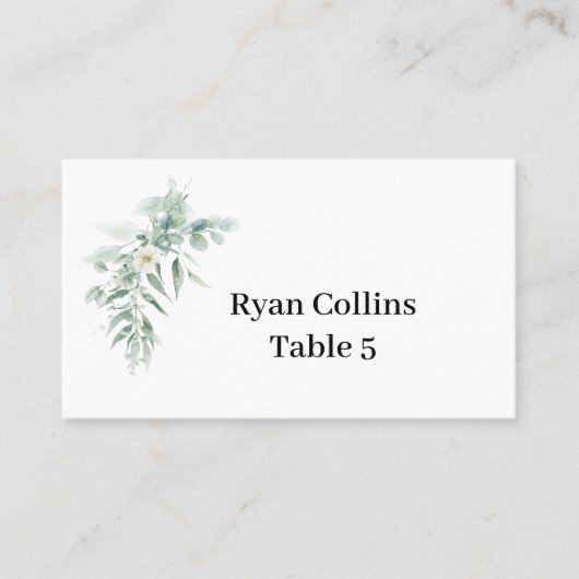 Carte De Placement Green Foliage Place Cards (Devant)