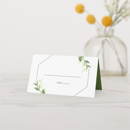 Carte De Placement Green Garden Feuilles Cadre Mariage Carte Place (Devant)