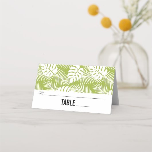 Carte De Placement Green Palm Feuille Rainforest Motif (Devant)