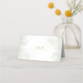 Carte De Placement Greenery boho gold geometric watercolour wedding (Dos)