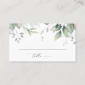Carte De Placement Greenery, Eucalyptus Leaves, Boho, Baptism (Devant)