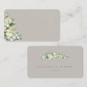 Carte De Placement Greige Snowberry+Eucalyptus Appartement de mariage (Devant / Derrière)
