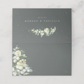 Carte De Placement Grey Green Snowberry+Eucalyptus Mariage (Extérieur déplié)