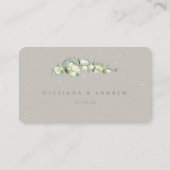 Carte De Placement Grige/Crème Snowberry+Eucalyptus Mariage plat (Dos)