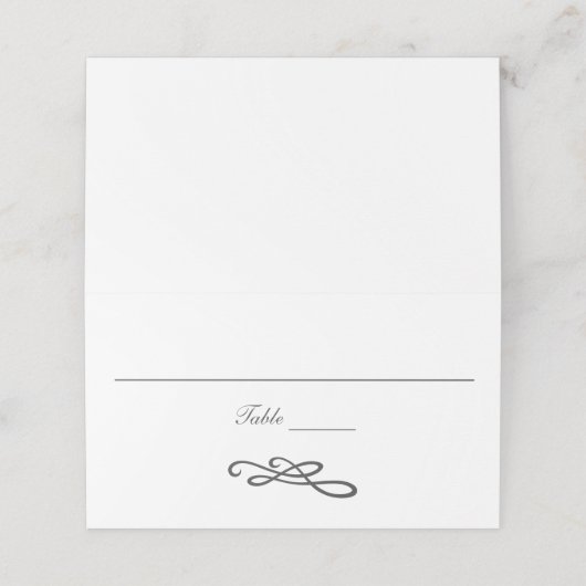 Carte De Placement Gris blanc flou fleurir Simple traditionnel (Extérieur déplié)