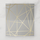 Carte De Placement Gris colombe & Géométrique Or Gemme Forme (Intérieur déplié)