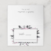 Carte De Placement Gris rose moderne Cadre Floral Design Mariage (Extérieur déplié)