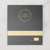 Carte De Placement Gris Rustique Gold Cercle Frame Ampersand Mariage (Extérieur déplié)
