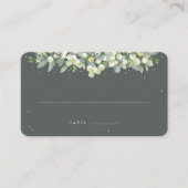 Carte De Placement Gris vert Snowberry+Eucalyptus Mariage plat (Devant)