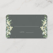 Carte De Placement Gris vert Snowberry+Eucalyptus Mariage plat (Devant)