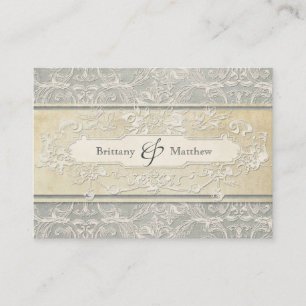 Carte De Placement Gris Vintage français Régence Dentelle Mariages