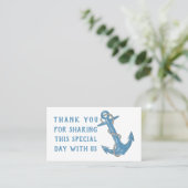 Carte De Placement Grunge Ancre Bleu Merci Mariage nautique Pla (Debout devant)