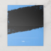 Carte De Placement Grunge Blue Black Bar Mitzvah replié (Extérieur déplié)