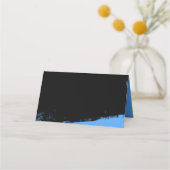 Carte De Placement Grunge Blue Black Bar Mitzvah replié (Dos)