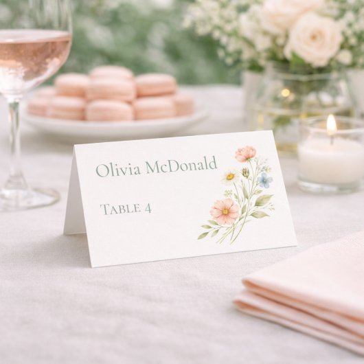 Carte De Placement Guest Name Event Wildflower Garden