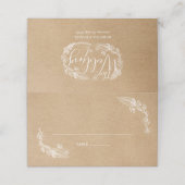 Carte De Placement Guirlande Florale Script Manuscrite Rustique (Extérieur déplié)