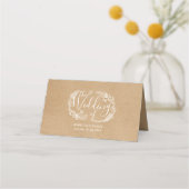 Carte De Placement Guirlande Florale Script Manuscrite Rustique (Dos)