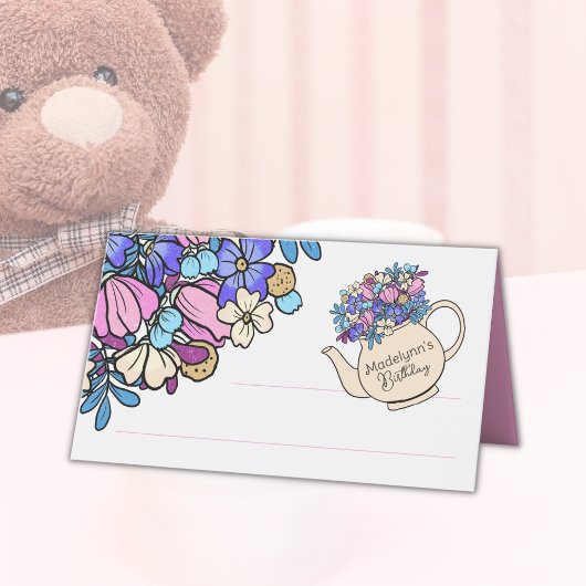 Carte De Placement Habille Filles Anniversaire Tea Party