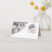 Carte De Placement Habille Tea Party Filles Anniversaire (Devant)