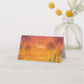 Carte De Placement Hacienda Coucher de soleil Vibrant Fiesta Quinceañ (Devant)