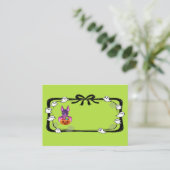 Carte De Placement Halloween Bat With Candy Green (Debout devant)