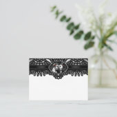 Carte De Placement Halloween Elégant noir blanc Squelette BLANC Place (Debout devant)