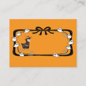 Carte De Placement Halloween Llama Wearing Witch Hat Orange (Devant)