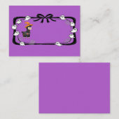 Carte De Placement Halloween Llama Wearing Witch Hat Purple (Devant / Derrière)